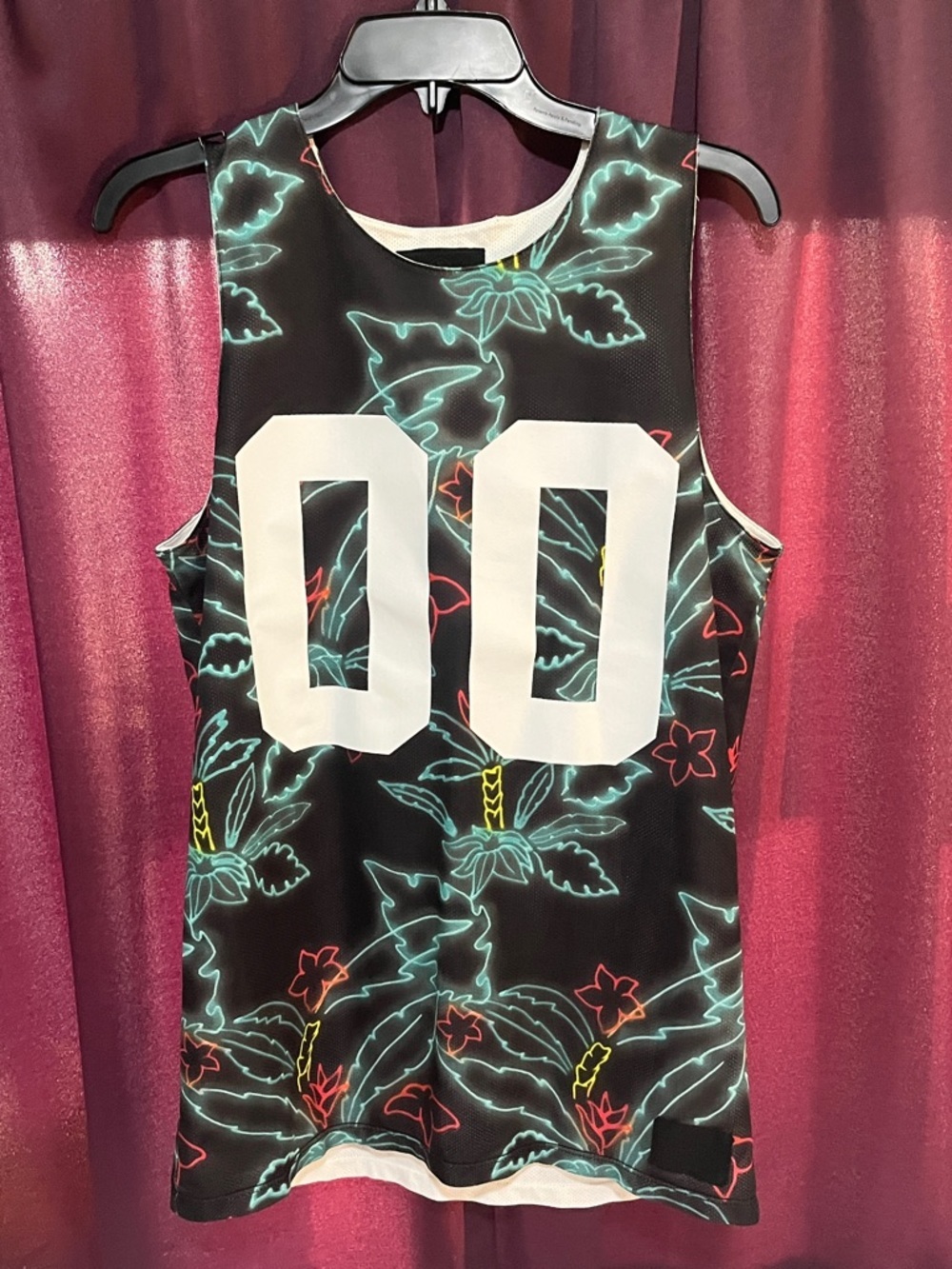 on the byas Black Neon Floral Basketball Jersey Tank